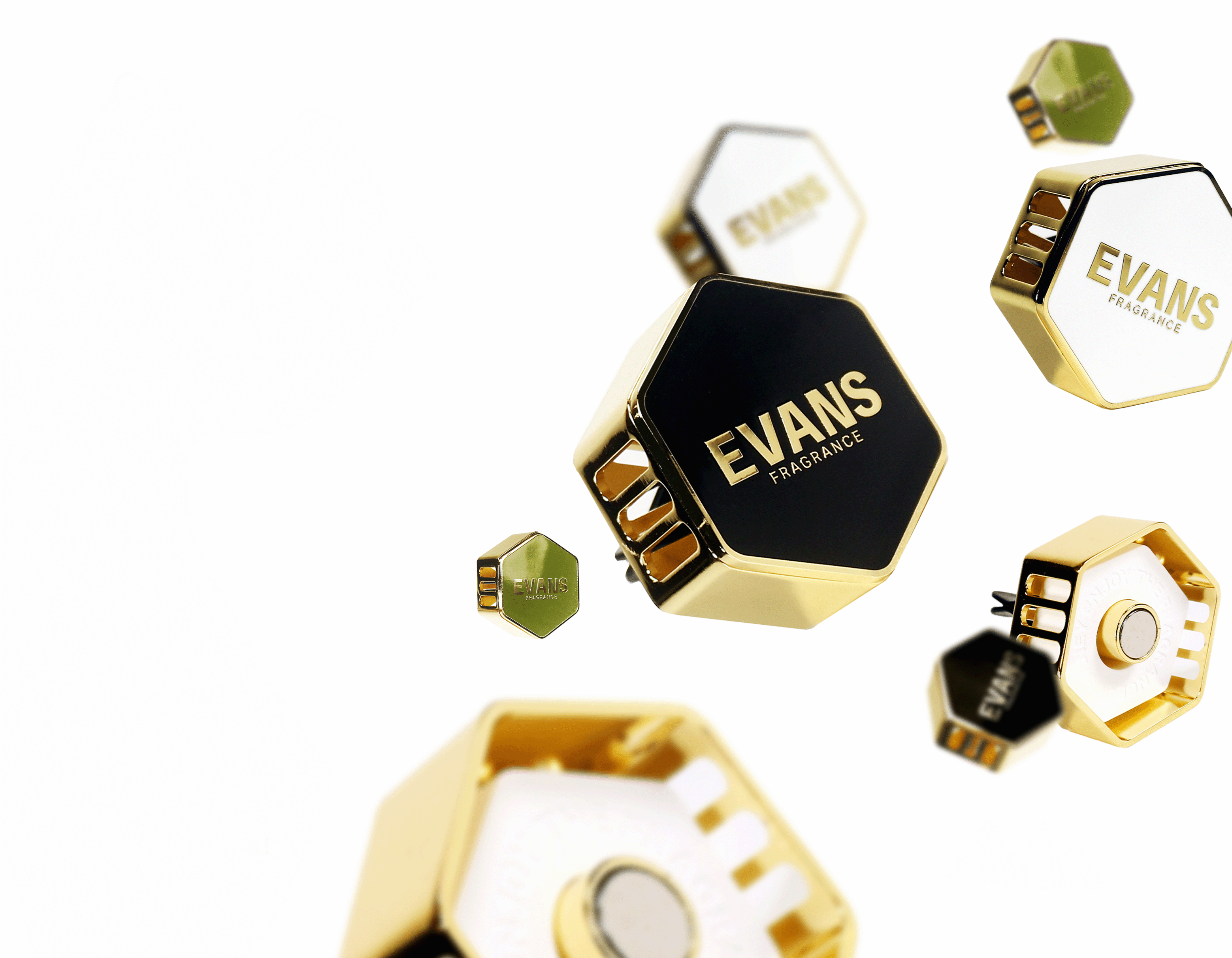 六角車用擴香器-鍍金