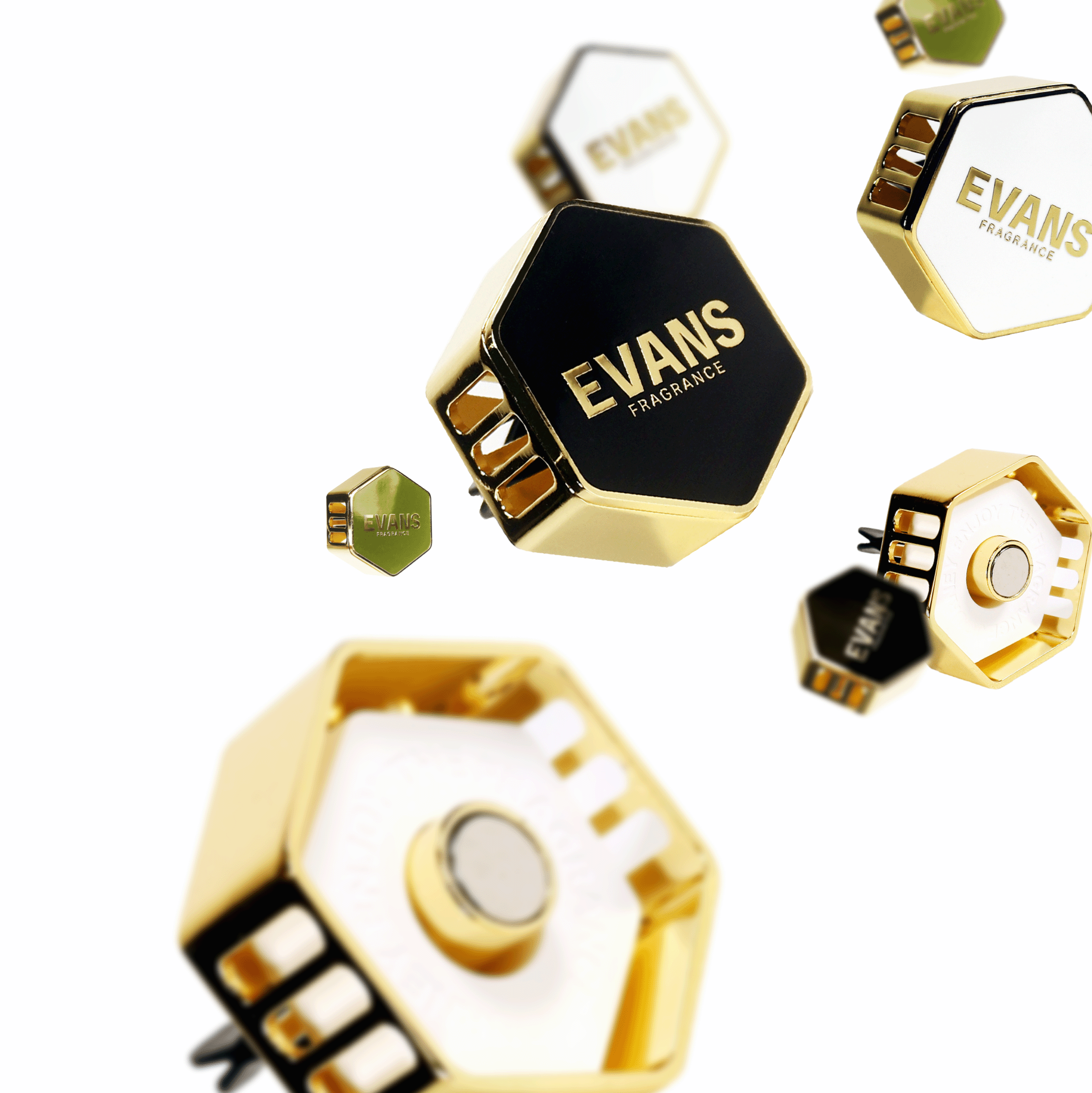 六角車用擴香器-鍍金